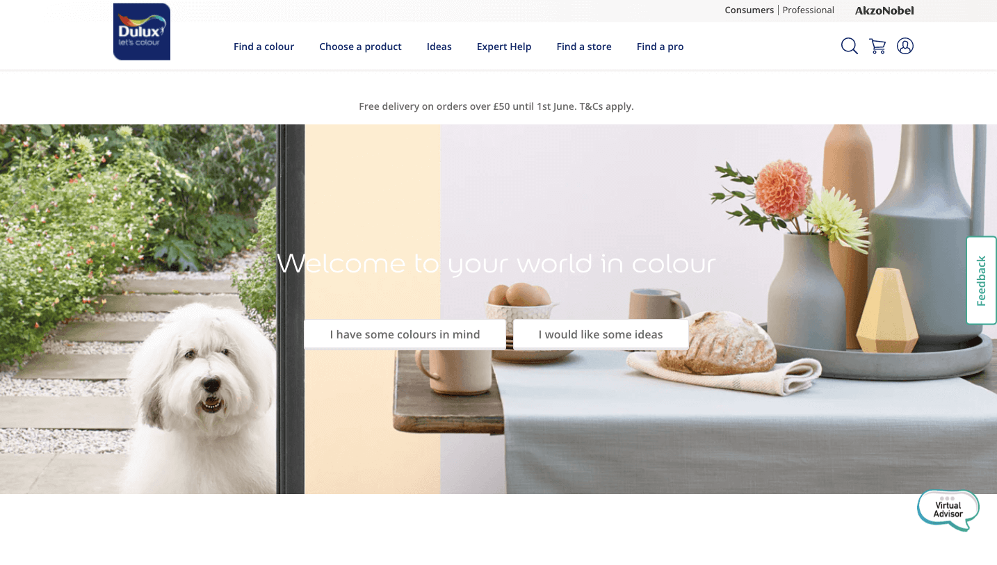Dulux homepage